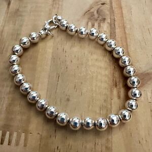 Elegant Silver Beaded Bracelet